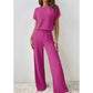 👗40% OFF！！✨Women's Ribbed Knit Top & Wide-Leg Pants Set