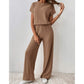 👗40% OFF！！✨Women's Ribbed Knit Top & Wide-Leg Pants Set