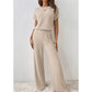 👗40% OFF！！✨Women's Ribbed Knit Top & Wide-Leg Pants Set