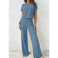 👗40% OFF！！✨Women's Ribbed Knit Top & Wide-Leg Pants Set