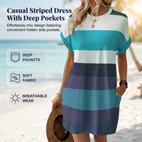 👗 50% OFF! ✨ Striped Midi Dress – Pockets, Loose Fit, Vacation, Casual ✨