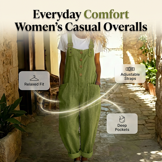 🌿New arrival 40% OFF!👖 Women's Casual Button-Front Overalls