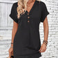 📢📢40% OFF !! ⏰Women's Fashion V-Neck Button Dress – Timeless Solid Colors, Soft Fabric & Rolled Sleeves 🌸