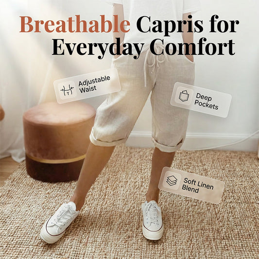 👖 HOT SALE🌿Women's Casual Cotton Linen Capris