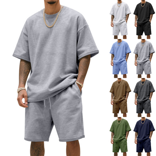 🔥40% OFF！💪Men's Casual Two-Piece T-Shirt and Shorts Set