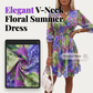 👗Women's Floral V-Neck Ruffle Hem A-Line Dress🌸