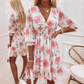 👗Women's Floral V-Neck Ruffle Hem A-Line Dress🌸