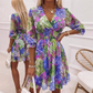 👗Women's Floral V-Neck Ruffle Hem A-Line Dress🌸