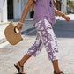 💥40% OFF !! 👗Women's 2-Piece Set – Layered Asymmetrical Tunic Top & Printed Wide Leg Pants, Breathable Polyester✨