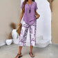 💥40% OFF !! 👗Women's 2-Piece Set – Layered Asymmetrical Tunic Top & Printed Wide Leg Pants, Breathable Polyester✨