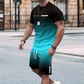 🏖️Summer Special Style !!😎Men's Gradient Color T-Shirt & Shorts Set