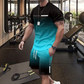 🏖️Summer Special Style !!😎Men's Gradient Color T-Shirt & Shorts Set