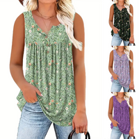 👚💗2026 New Style⚡Women's Printed Button Sleeveless Top