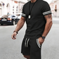 👕🩳 40% OFF ! 🔥 Men's Striped T-Shirt & Shorts 2-Piece Set – Breathable Fabric, Relaxed Fit & Perfect for Summer Days ☀️