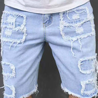 🔥While Supplies Last 40% OFF!🎉 Men's Ripped Denim Shorts with Frayed Details
