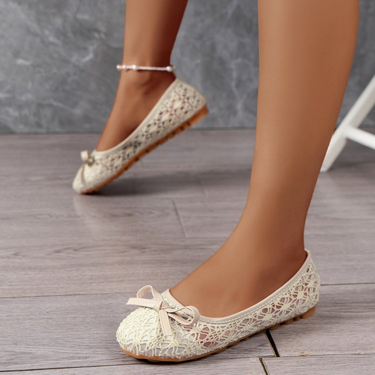 🥳SUMMER HOT SALE🥳💞50K+ SOLD!💥50% OFF! 🔥Women’s Elegant Lace Ballet Flats With Bow-Tie