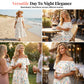 👗 🏖️ Holiday Essential  🌸 Printed Off-Shoulder Short Sleeve Maxi Dress – Floral Print, Ruffled Bodice & Hidden Pockets ✨