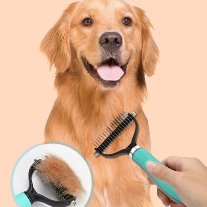 🐕 40% OFF NOW! 🐈 Double-Sided Deshedding Pet Grooming Brush