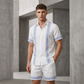 ☀️Effortless Cool 😎Men's Floral Print Short Sleeve Shirt & Shorts Set
