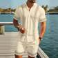 ☀️Effortless Cool 😎Men's Floral Print Short Sleeve Shirt & Shorts Set