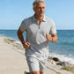 ⚡  Zip-Neck Shirt & Shorts Set – Breathable, Lightweight & Effortlessly Stylish ☀️🌬️🔥