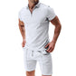 ⚡  Zip-Neck Shirt & Shorts Set – Breathable, Lightweight & Effortlessly Stylish ☀️🌬️🔥