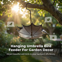 🐦 LIMITED-TIME 40% OFF! ✨ Hanging Umbrella Bird Feeder & Bath – Dual-Use, Rust-Resistant, Vintage Garden Decor ☂️