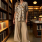 💐2026 New Style✨Women's 2-Piece Floral Blouse & Wide-Leg Pants Set