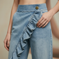 👖✨Women’s Asymmetrical Ruffle Wide-Leg Denim Pants