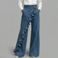👖✨Women’s Asymmetrical Ruffle Wide-Leg Denim Pants