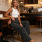 👖 40% OFF !! 🌸Women's Smocked High Waist Wide Leg Pants