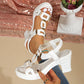 👡 40% OFF NOW! ✨ Women's Chunky Heel T-Strap Sandals – Elastic Slingback, Cushioned Platform & Metallic T-Strap – Day to Night Comfort 💃