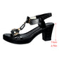 👡 40% OFF NOW! ✨ Women's Chunky Heel T-Strap Sandals – Elastic Slingback, Cushioned Platform & Metallic T-Strap – Day to Night Comfort 💃