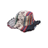 🧢Hot Sale 🔥Patchwork Multicolored Mushroom Hemp Hat with Pocket