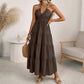 🏝️👗40% OFF !!☀️Women's Halter Neck Backless Tiered Maxi Dress