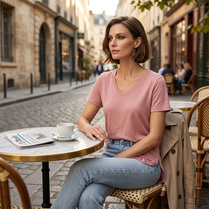 🌸Breathable Soft Comfort🌿Women's Casual V-Neck Short Sleeve T-Shirt✨