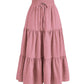 🎀Petite Power✨40% OFF！🔥Women's Casual Tiered A-Line Maxi Skirt with Drawstring Waist