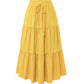 🎀Petite Power✨40% OFF！🔥Women's Casual Tiered A-Line Maxi Skirt with Drawstring Waist