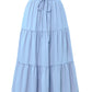 🎀Petite Power✨40% OFF！🔥Women's Casual Tiered A-Line Maxi Skirt with Drawstring Waist