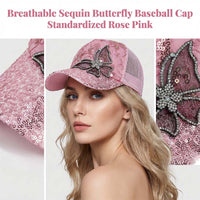 🦋New Style☀️ Rhinestone Butterfly Sequin Baseball Cap