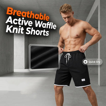🩳💨Special Price Only ￡11.99!!✨Men's Waffle Knit Drawstring Shorts