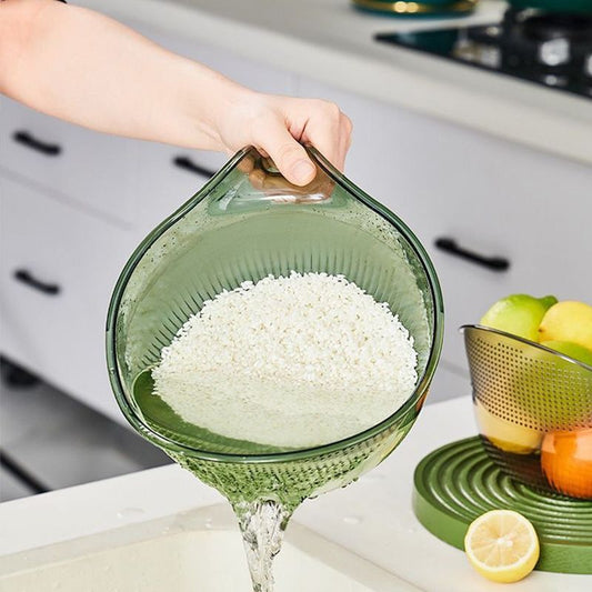 🍚 40% OFF! 🥣 Multipurpose Rice Washing Bowl Strainer with Handle