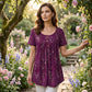 🦋Women's Floral Print Pleated Tunic Top🌸