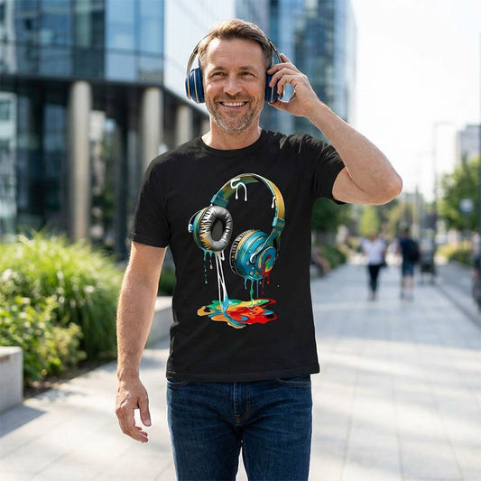 🔥 40% OFF🔥Colorful Dripping Paint Headphone T-Shirt