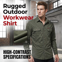 ⏰🔥LIMITED TIME 40% OFF! 👔 Men’s Long Sleeve Cotton Workwear Shirt – Durable, Comfortable & Perfect for Everyday Work ✨💪