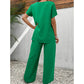⏰50% OFF! 💃 Women’s Casual Asymmetrical Top & Wide-Leg Pants Outfit – Flowy, Comfortable & Effortlessly Chic ✨🌿