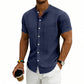 👔 50% OFF NOW! ✨ Men's Loose Fit Short Sleeve Shirt – Breathable Fabric, Casual Style & Solid Color for Everyday Comfort 🍃