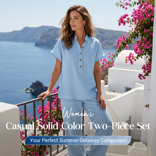 📢📢40% OFF !! ⏰Women's Casual Solid Color Two-Piece Set
