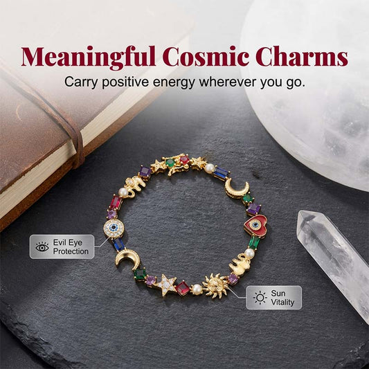 ⭐Where Star and Moon Meet🌙Whimsical Celestial Charm Bracelet