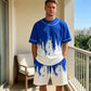 🌊 9 Super Cool Sets💥Men's Graphic Print T-Shirt & Shorts Set